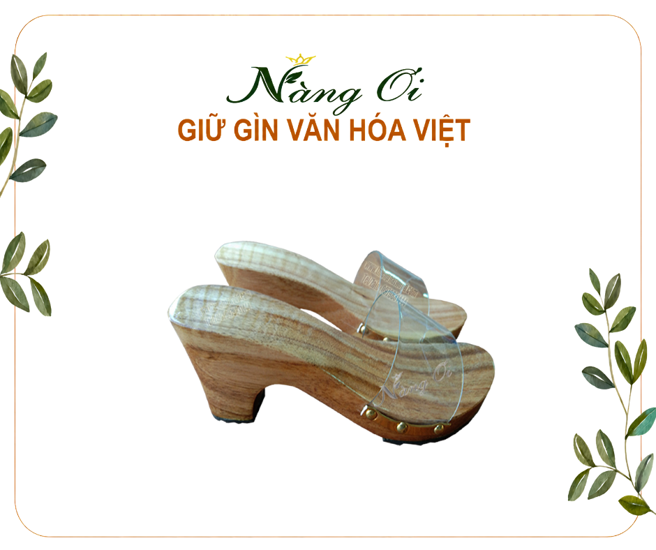 guốc gỗ cho nữ làm từ gỗ xoan tự nhiên an toàn
